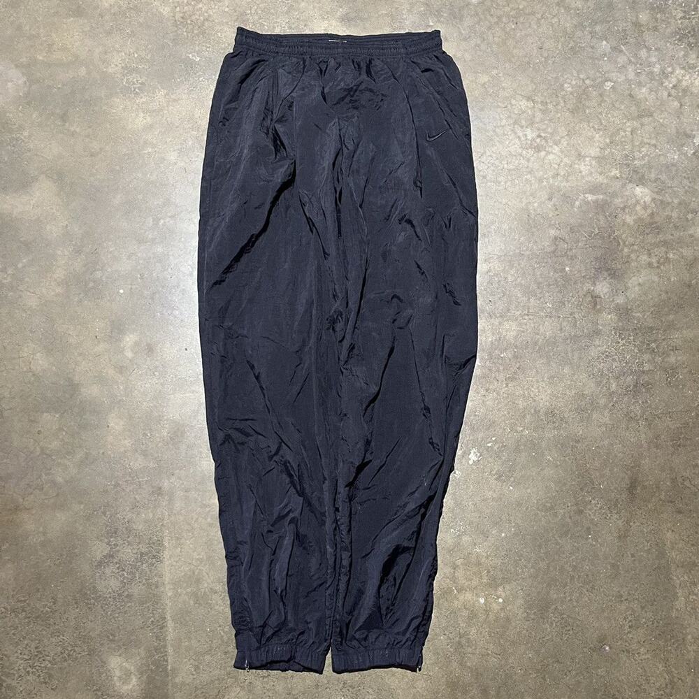Vintage 90s Nike Black Windbreaker Nylon Sweatpants 36x33